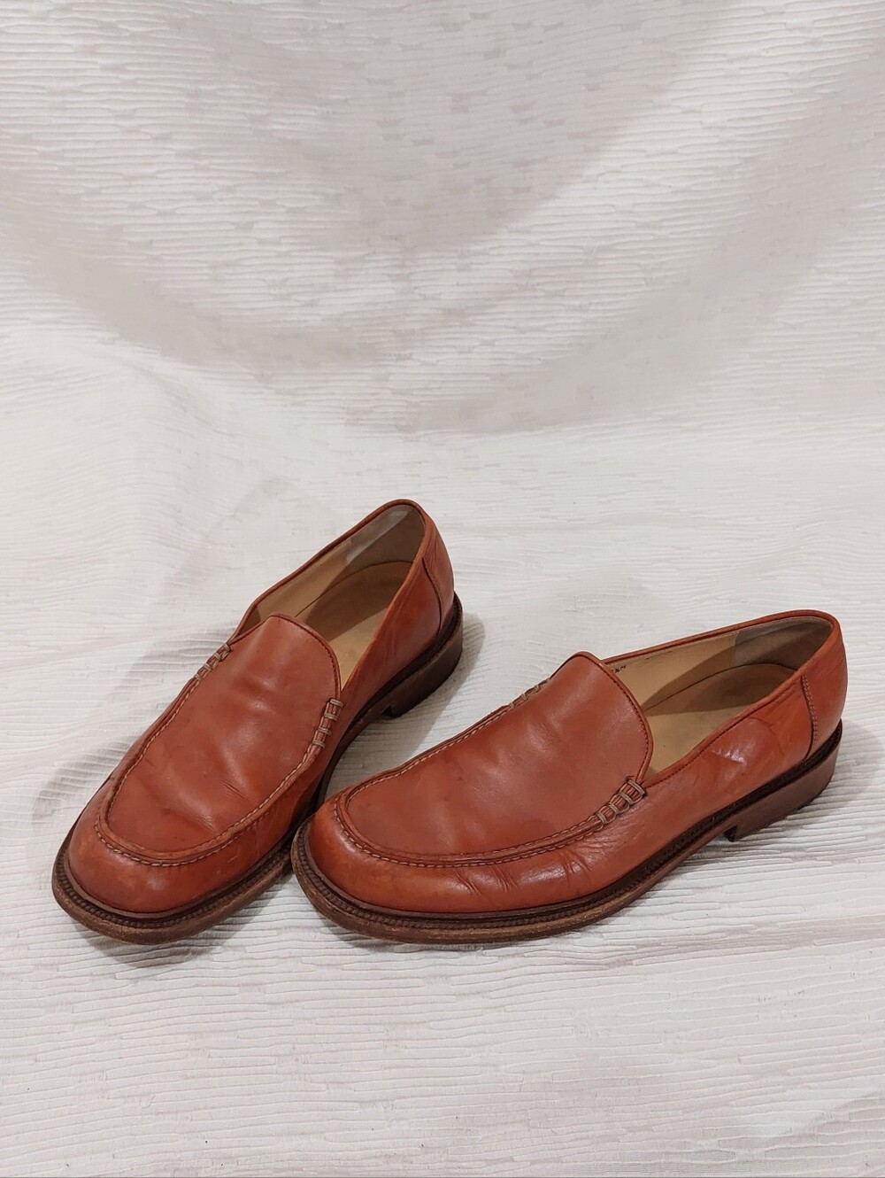 Bruno Magli Italian Men's Leather Loafers in Cognac Size 10.5 - Picture 2 of 13